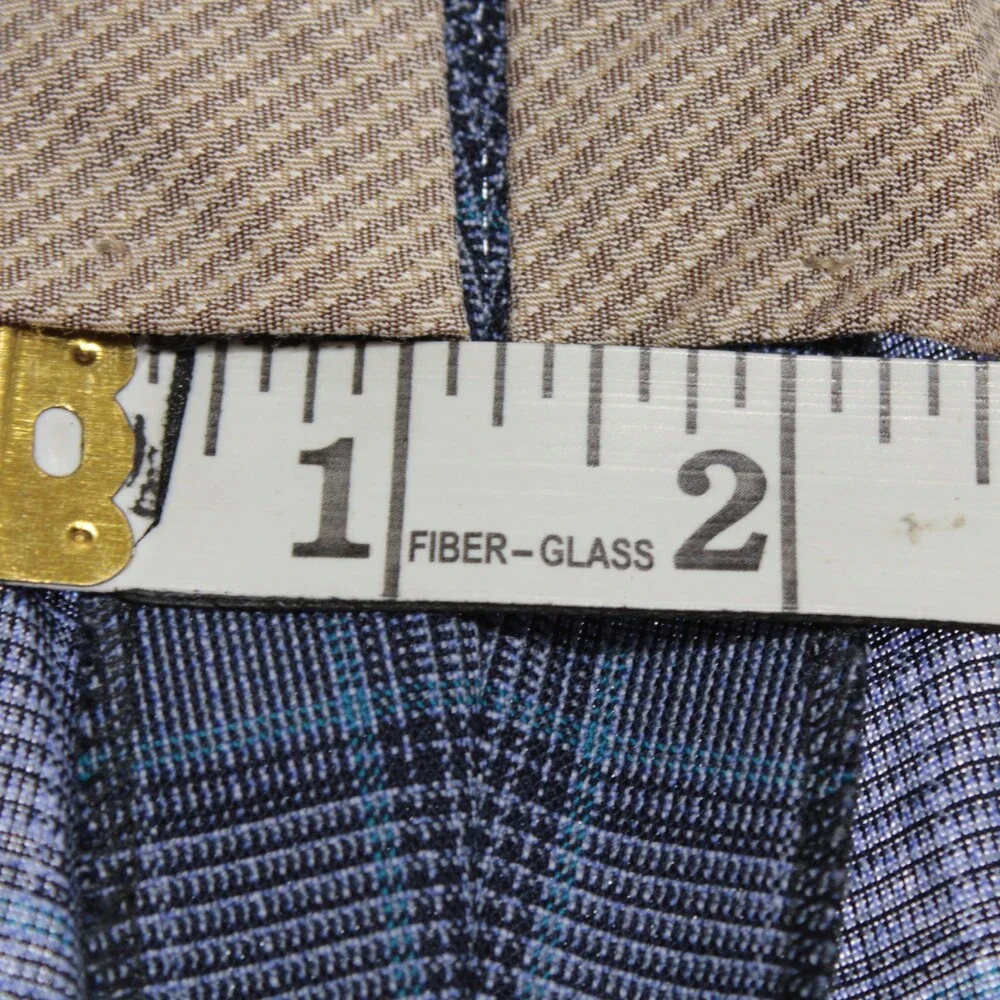 PT Torino NWT Dress Pants Size 50 (US 34) Slim Fit Super 110's Blue Plaid Wool